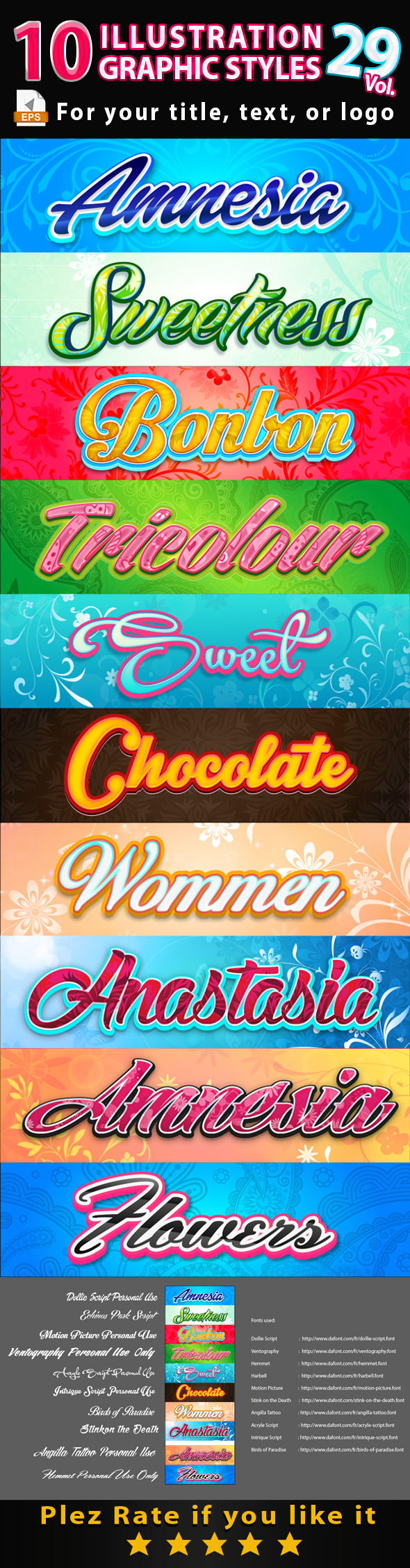 10 Illustrator Graphic Styles Vol.29 - Styles Illustrator