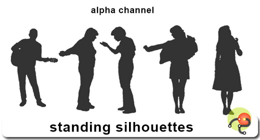 Silhouettes of standing people