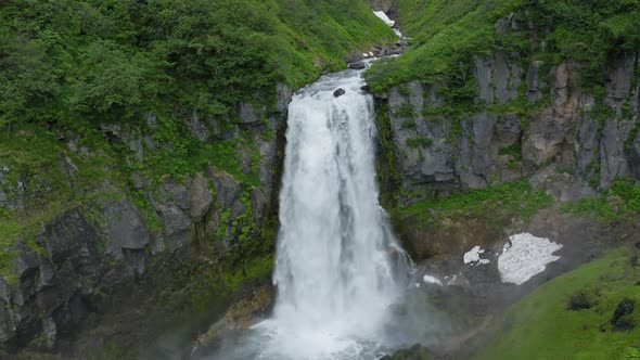 The Calm Waterfall on Kamchatka Peninsula Russia