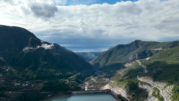 Big Dam Aerial View Turkey Alanya 4 K alt