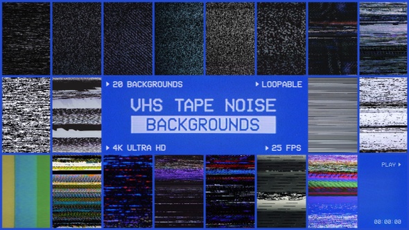 VHS Tape Noise Background Pack 4K