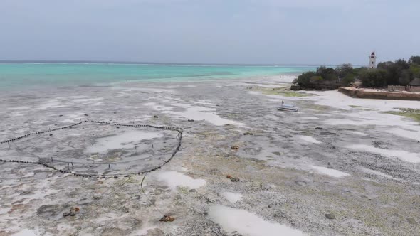Aerial View of the Zanzibar Vegetable Garden in the Ocean at Low Tide Africa alt