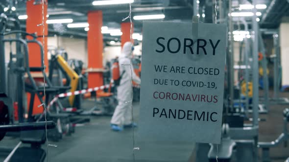 Closed Fitness Center Is Getting Sanitized During Quarantine alt