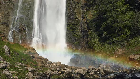 Waterfall Scenic with Rainbow