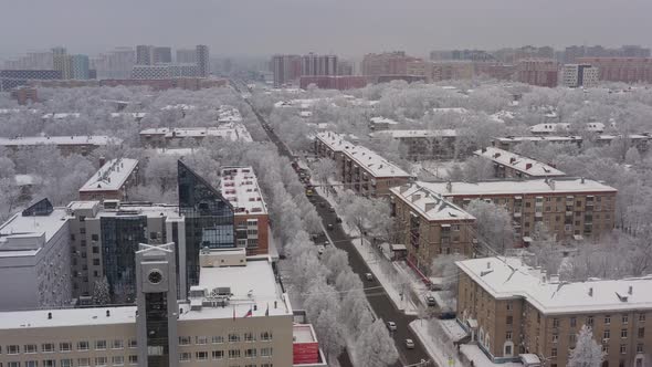 A Winter Cityscape After a Snowfall