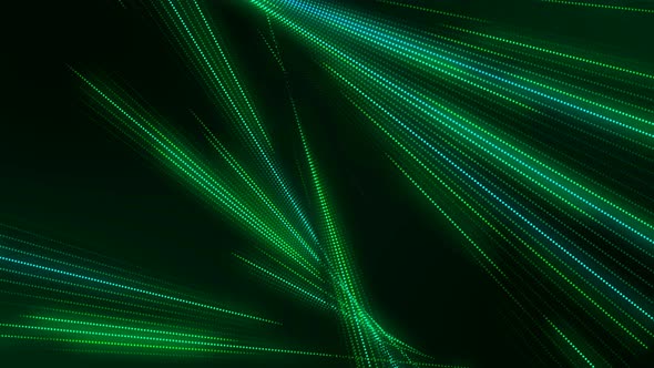Glowing Dot Line Green Color Background