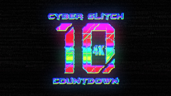 4k Cyber Glitch Countdown alt