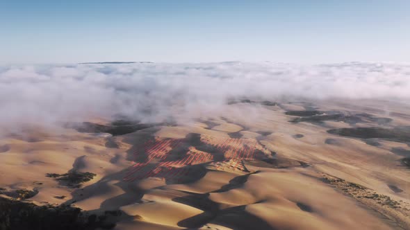 Barren Wasteland Covered in Ripples of Sand Creating Harsh Extreme Conditions alt