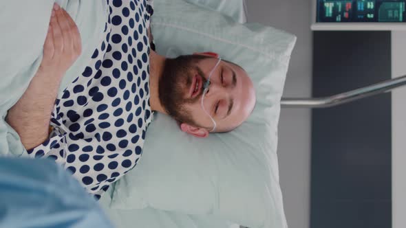 Vertical Video Closeup of Woman Nurse Showing Bones Radiography Monitoring Sickness Recovery alt