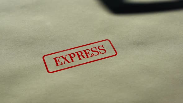 Express Seal Stamped on Blank Paper Background, Fast Delivery Service, Customer alt