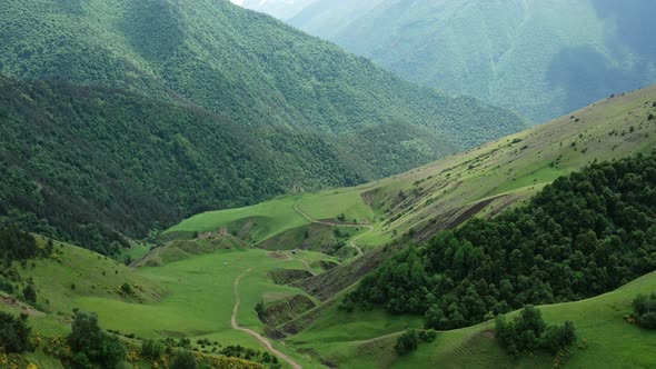 Medieval Tower Complex in Mountains alt