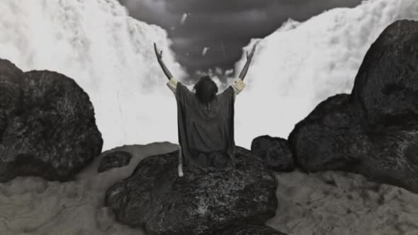 Moses Dividing the Sea in the Crossing of the Red Sea Split in Two alt