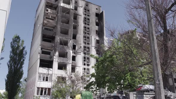 War in Ukraine  Destroyed Building in Borodyanka Bucha District alt
