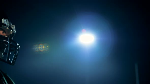 American Football Players Bumps Their Heads in Helmets, Side View alt