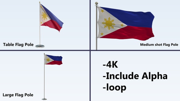 Philippines Flag Pole Pack 4k-Loop alt