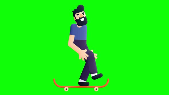 A man running skateboard.