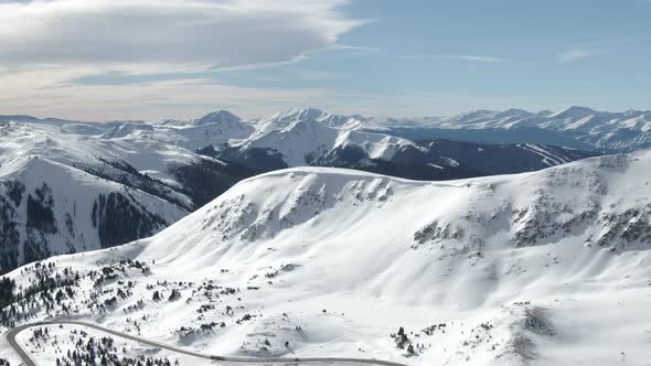 Aerial views of mountain peaks from Loveland Pass, Colorado alt