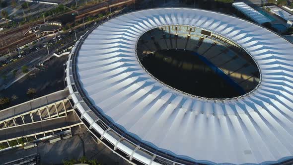 The Maracana Stadium, Estadio Jornalista Mario Filho (Rio De Janeiro, Brazil) Aerial View, Footage