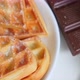 Panorama of Hot and Tasty Waffles and Vanilla Powder Sprinkled on Them - VideoHive Item for Sale