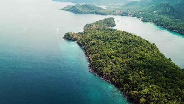 Aerial photography of island scenery