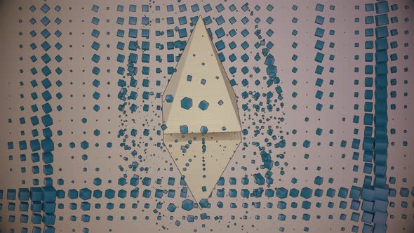 Tech Pyramid of Ethereum ETH logo cryptocurrency icon animation mining, staking concept. blocks. alt