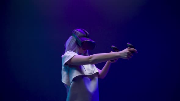 Purposeful Gamer Playing Shooter Metaverse World alt