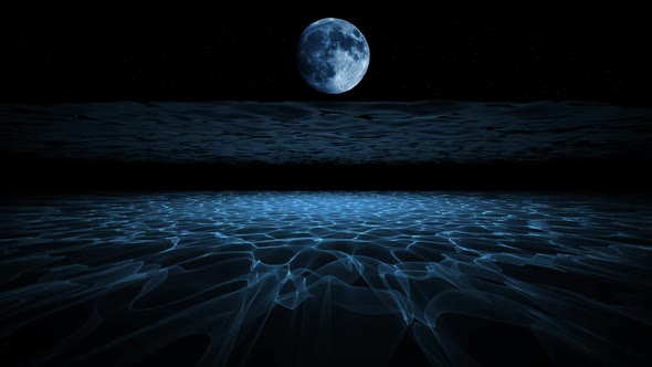 The moon shines through the sea and you can see the caustics at the bottom.
