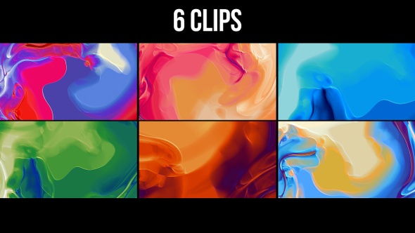 Vibrant Colorful Paints - 6 Clips - 4K
