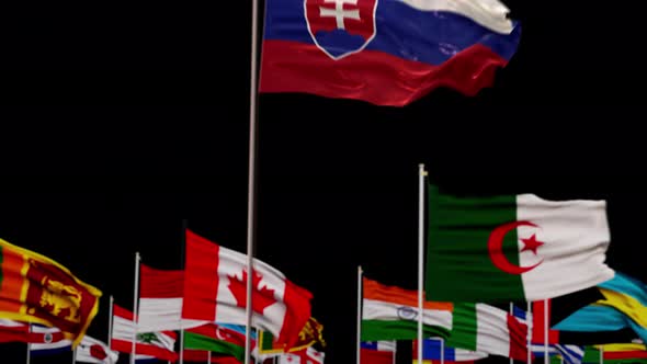 Slovakia Flag With World Flags In Alpha Channel