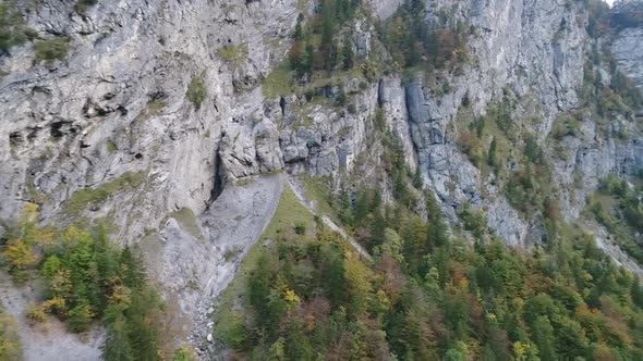 Aerial video of the Swiss alps from the Klausenpass, Switzerland