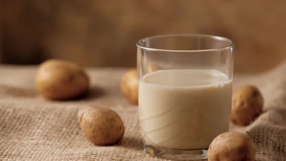 Potato Milk Alternative Non Dairy Drink in Glass alt