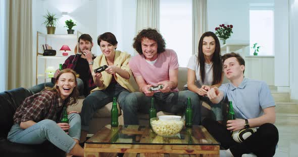 On the Sofa Big Multi Ethnic Friends Playing on a