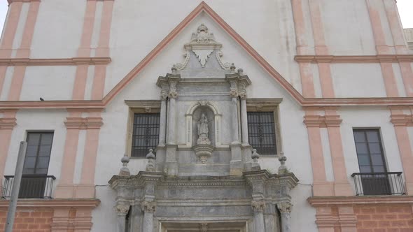 The facade of a church alt