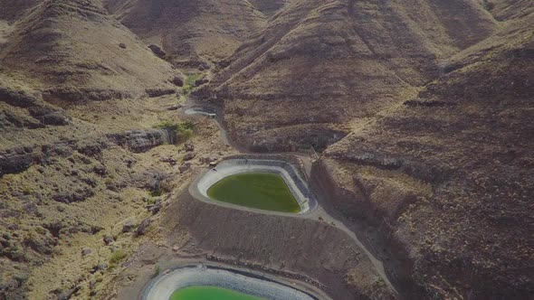 Two Magical Mountain Lakes in Gran Canaria Top View