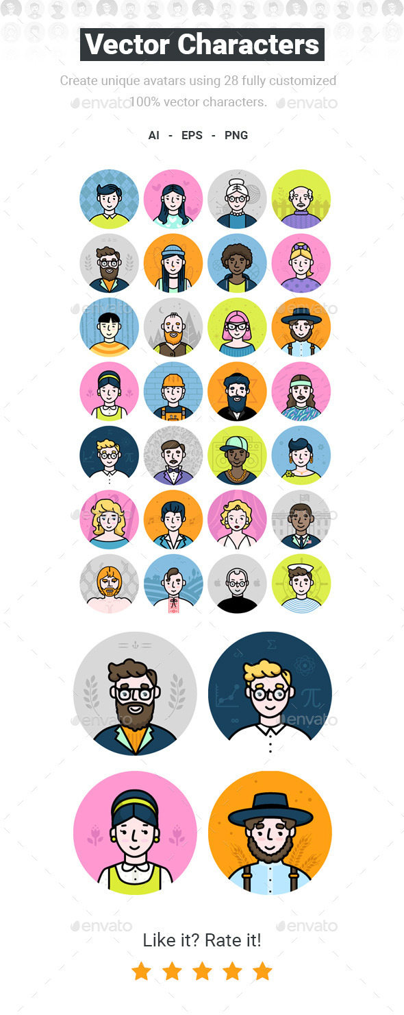 Vector Characters - Avatar Pack - People Characters