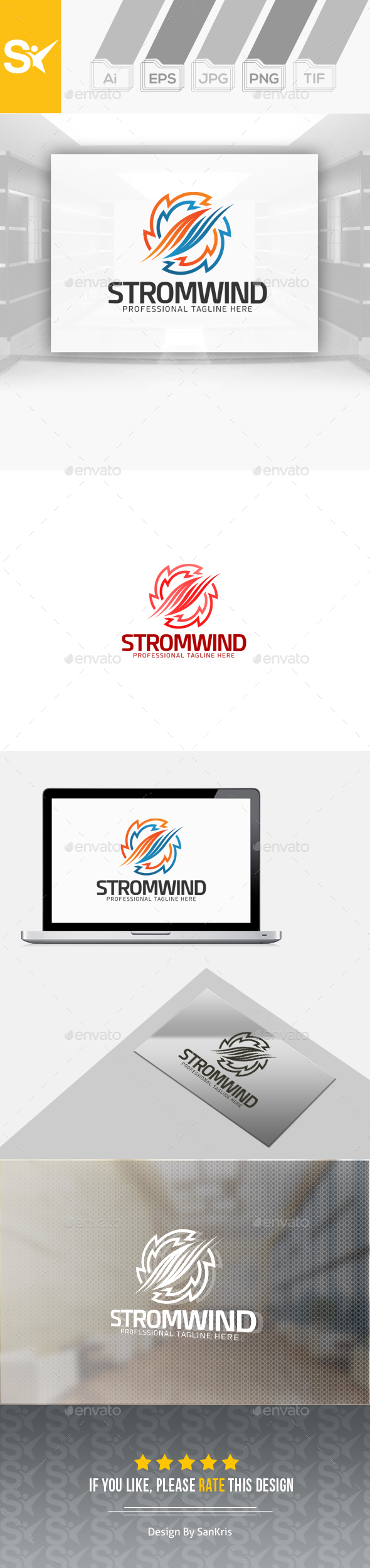 Storm Wind Logo - Abstract Logo Templates