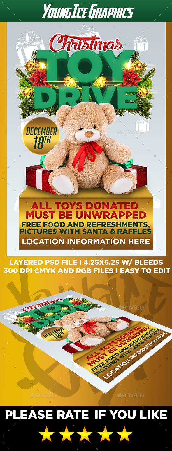Christmas Toy Drive Flyer Template V2 - Events Flyers