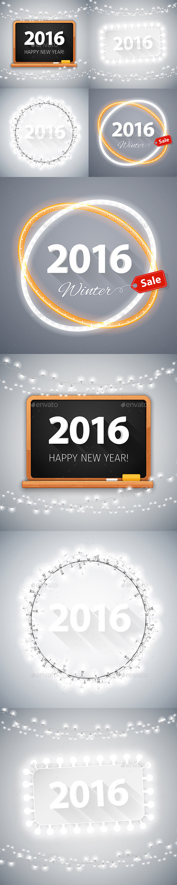 Four Happy New Year Posters - New Year Seasons/Holidays
