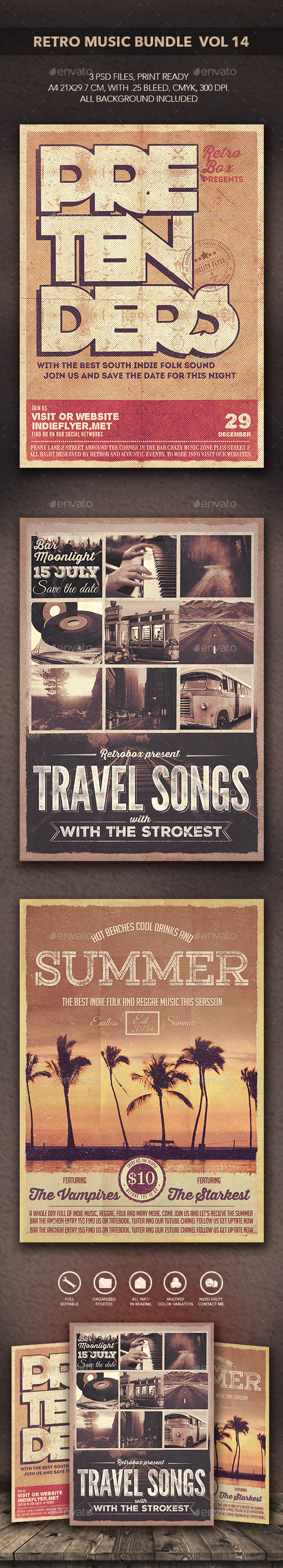 Retro Music Bundle vol 14 - Flyers Print Templates