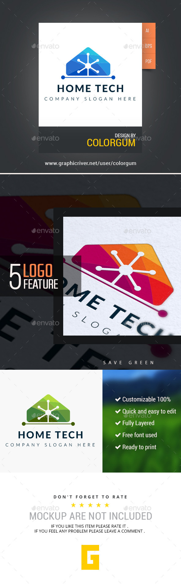 Home Tech - Buildings Logo Templates