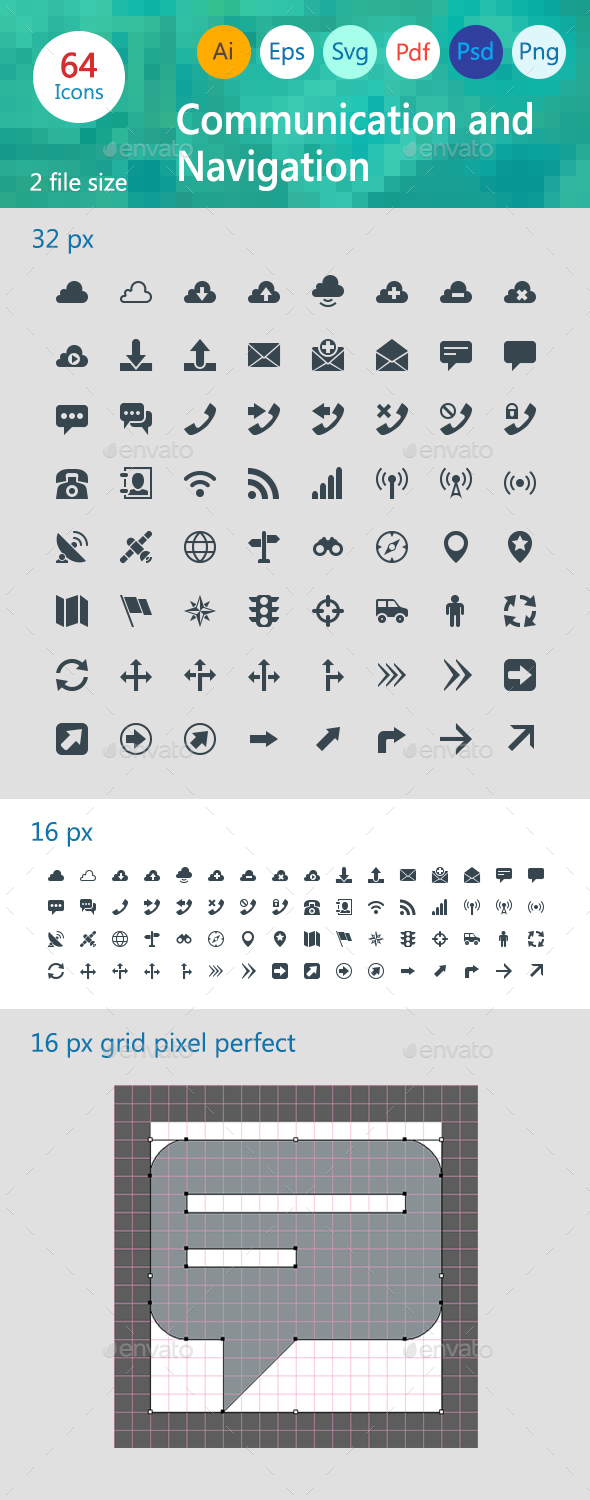 Communication and Navigation - Web Icons