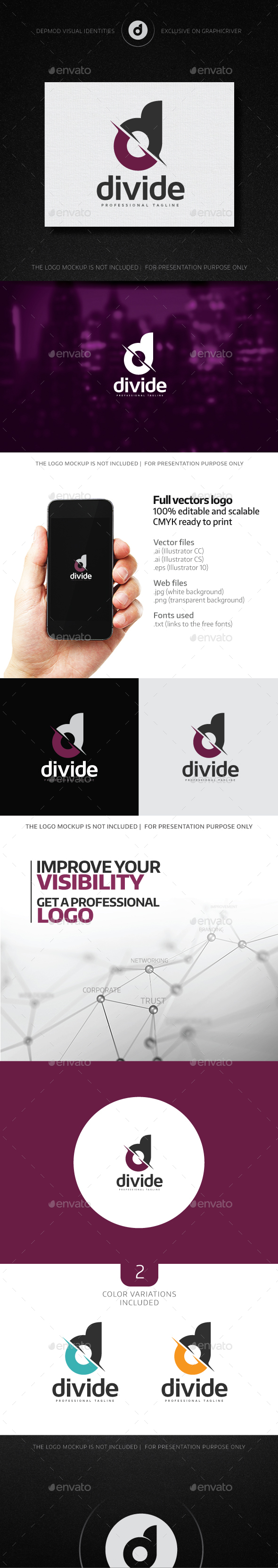 Divide Logo - Letters Logo Templates
