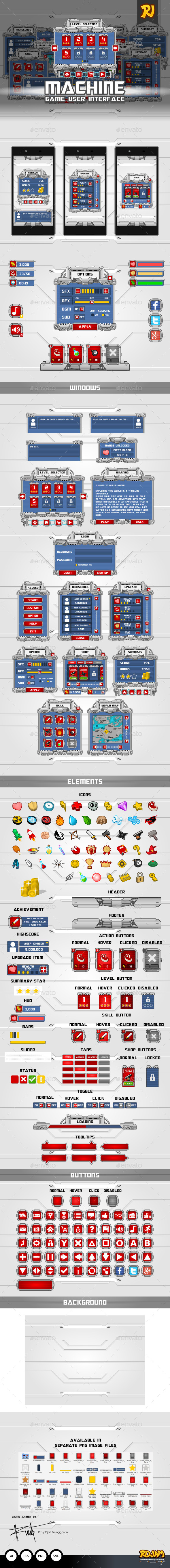 Machine Game UI Art Pack - Game Assets