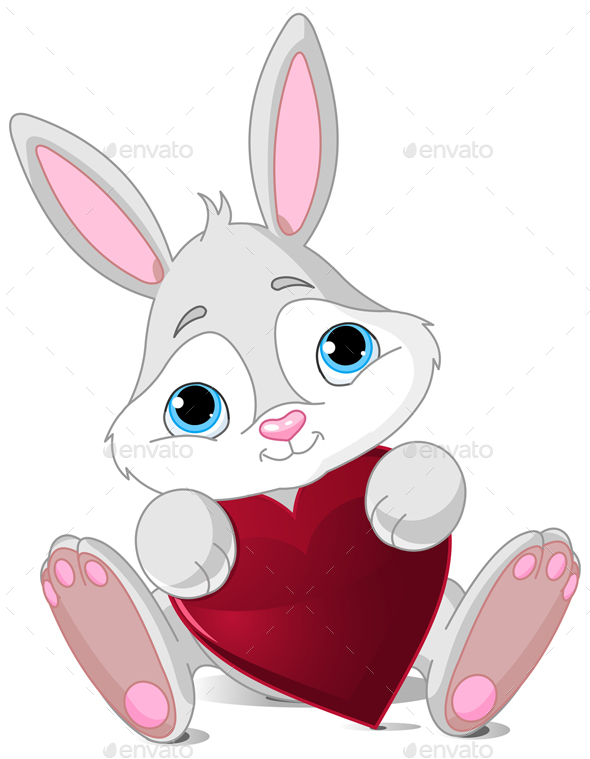 Bunny Holds Heart by Dazdraperma | GraphicRiver