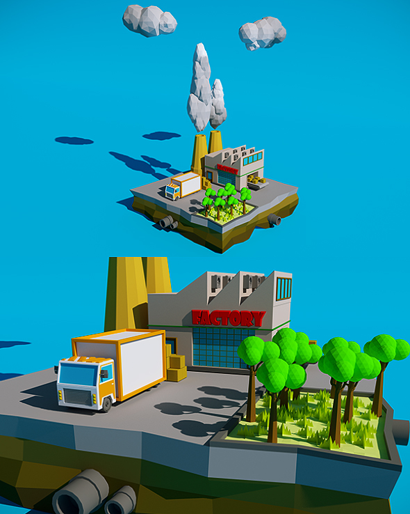 Low Poly Factory - 3Docean 13846824