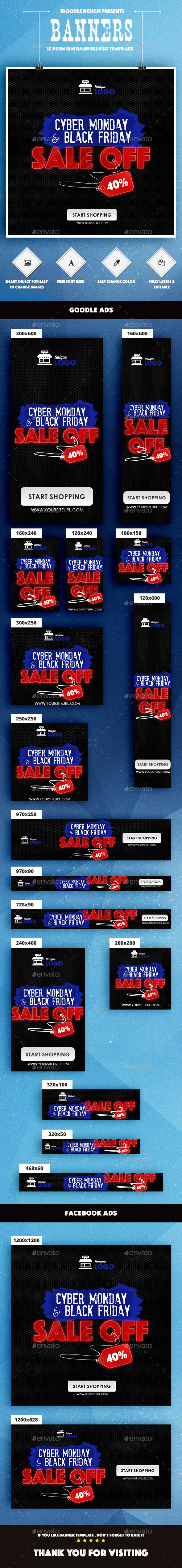 Cyber Monday Banners Ad - Banners & Ads Web Elements