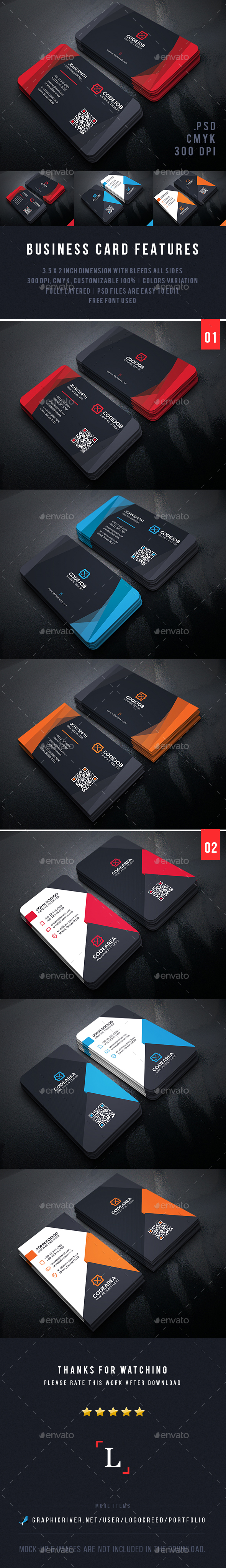 Corporate Business Card Bundle - Business Cards Print Templates