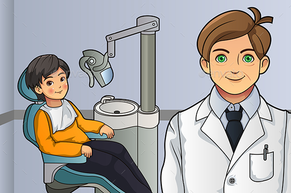 Kid in the Dentist Office - Health/Medicine Conceptual