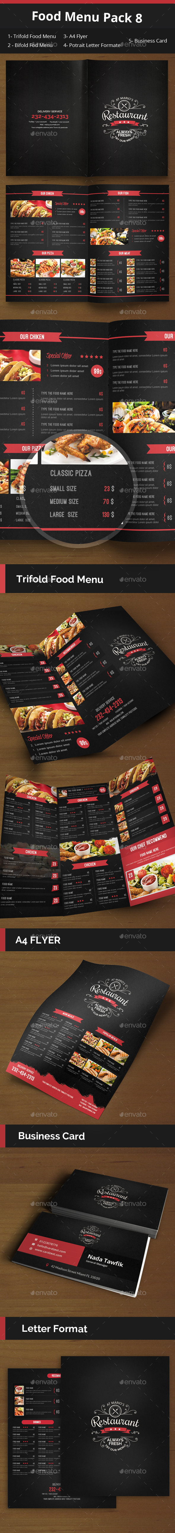 Food Menu Pack 8 - Food Menus Print Templates