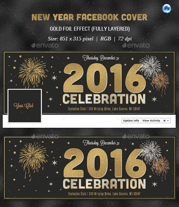 New Year Celebration Facebook Cover - Facebook Timeline Covers Social Media